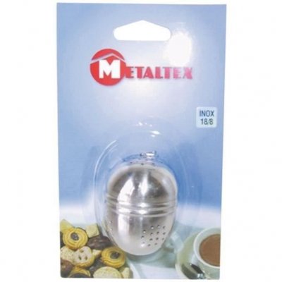 METALTEX Boule &agrave; th&eacute; - inox - ovale