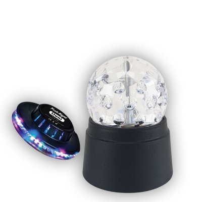 CHEETAH Boule disco  &agrave; Led avec rotateur int&eacute;gr&eacute; + Jeu de lumi&egrave;re OVNI SONO DJ LIGHT SOIREE FAMILLE