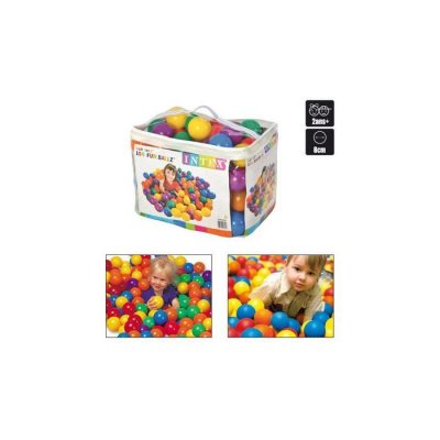 INTEX Boules Color&eacute;s en plastique jeu 49600 fun Ball 8 cm set de 100 pi&egrave;ces