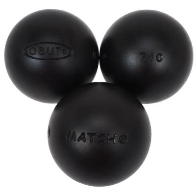 OBUT Boules de p&eacute;tanque Match+ durete+  76mm -  680g Noir