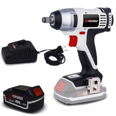 X PERFORMER Boulonneuse &agrave; batterie 20V XPIW20LI - Lampe LED - Couple: 180Nm + Batterie 4 Ah et chargeur inclus