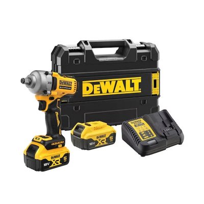 DEWALT Boulonneuse &agrave; chocs 1/2 compacte XR 18V 5.0Ah li-ion brushless Jonc de s&eacute;curit&eacute; - DCF891P2T-QW