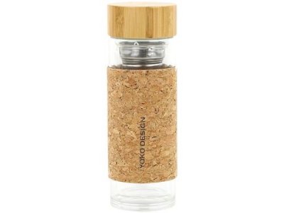 YOKO DESIGN Bouteille Isotherme Yoko En Verre Double Paroi Natural Tea 350ml