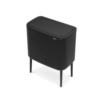 BRABANTIA  - 316067 - Poubelle BO Touch Bin, 3 x 11 litres, Noir Mat