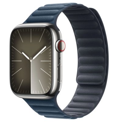 Bracelet APPLE Watch 45mm maillon magn&eacute;tique bleu S/M