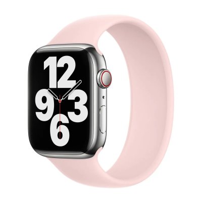 APPLE Bracelet Boucle unique en Silicone  Watch 38/40/41/42 mm - Taille 7 - Chalk Pink