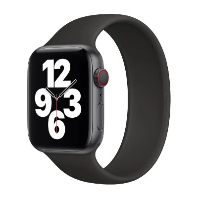 APPLE Bracelet Boucle unique en Silicone  Watch 44/45/46/49 mm - Taille 10 - Noir