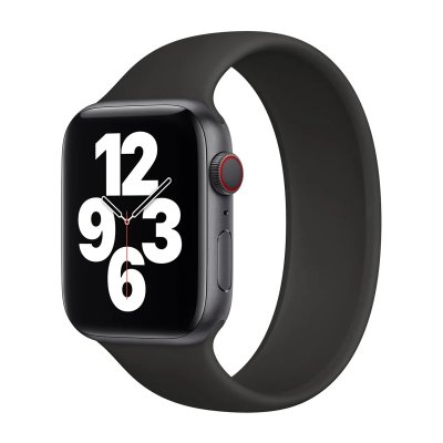 APPLE Bracelet Boucle unique en Silicone  Watch  44/45/46/49 mm - Taille 7 - Noir