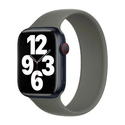 APPLE Bracelet Boucle unique en Silicone  Watch 44/45/46/49 mm - Taille 7 - Olive
