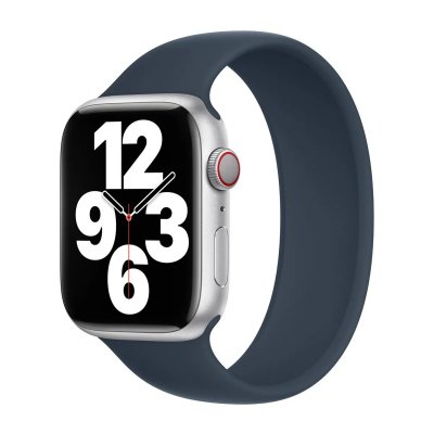 APPLE Bracelet Boucle unique en Silicone  Watch 44/45/46/49 mm - Taille 7 - Storm Blue