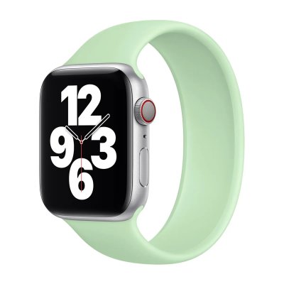 APPLE Bracelet Boucle unique en Silicone  Watch  44/45/46/49 mm - Taille 9 - Pistachio