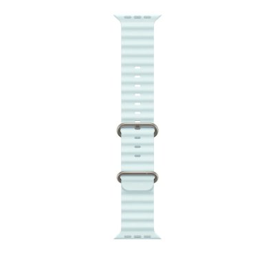 APPLE Bracelet oc&eacute;an bleu glacier de 49 mm - Finition titane naturel