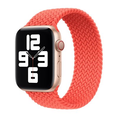 APPLE Bracelet Solo tress&eacute;  Watch  38/40/41/42 mm - Taille 2 - Electric Orange