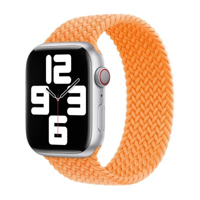 APPLE Bracelet Solo tress&eacute;  Watch  38/40/41/42 mm - Taille 4 - Bright Orange