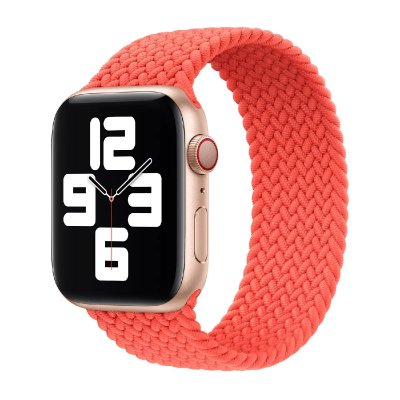 APPLE Bracelet Solo tress&eacute;  Watch  38/40/41/42 mm - Taille 5 - Electric Orange