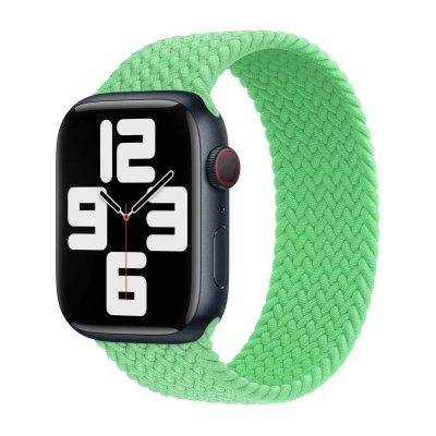 APPLE Bracelet Solo tress&eacute;  Watch  38/40/41/42 mm - Taille 6 - Bright Green