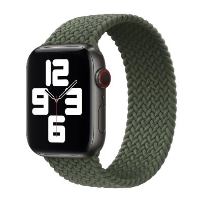 APPLE Bracelet Solo tress&eacute;  Watch  38/40/41/42 mm - Taille 6 - Inverness Green