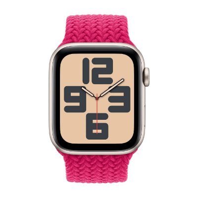 APPLE Bracelet Solo tress&eacute;  Watch 38/40/41/42 mm - Taille 6 - Raspberry