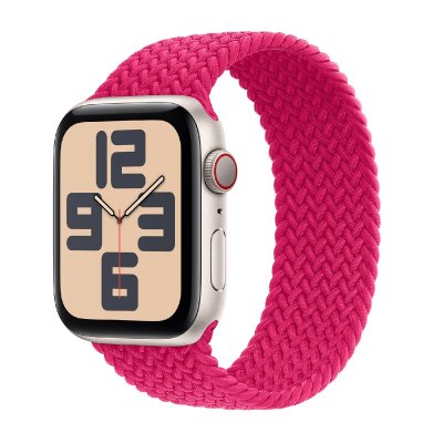 APPLE Bracelet Solo tress&eacute;  Watch 44/45/46/49 mm - Taille 1 - Raspberry