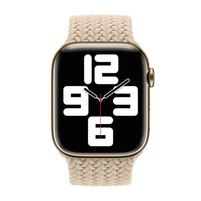 APPLE Bracelet Solo tress&eacute;  Watch  44/45/46/49 mm - Taille 10 - Beige