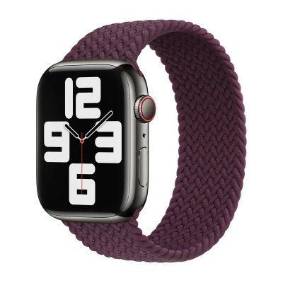 APPLE Bracelet Solo tress&eacute;  Watch  44/45/46/49 mm - Taille 12 - Dark Cherry
