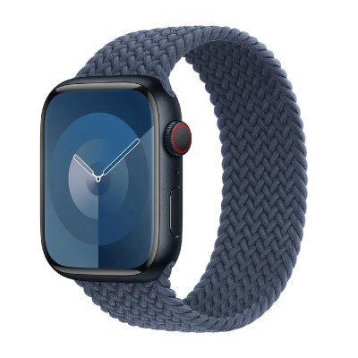 APPLE Bracelet Solo tress&eacute;  Watch  44/45/46/49 mm - Taille 12 - Storm Blue
