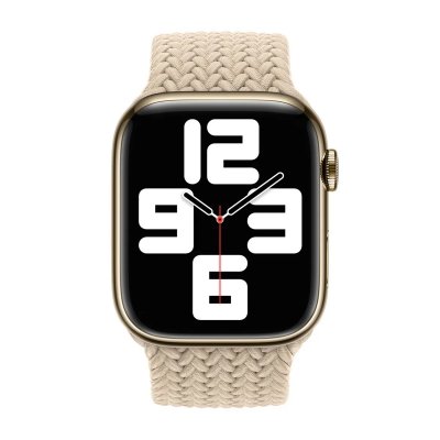 APPLE Bracelet Solo tress&eacute;  Watch  44/45/46/49 mm - Taille 4 - Beige