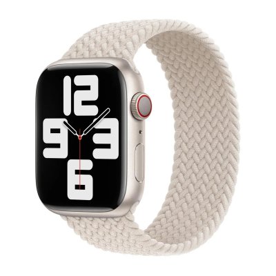 APPLE Bracelet Solo tress&eacute;  Watch 44/45/46/49 mm - Taille 4 - Starlight