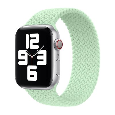 APPLE Bracelet Solo tress&eacute;  Watch 44/45/46/49 mm - Taille 7 - Pistachio