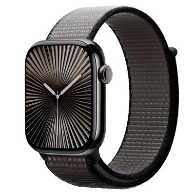 CRONG Bracelet Sport pour Watch 44 / 45 / 46 / 49mm en Nylon Tiss&eacute; Velcro  Gris fonc&eacute;