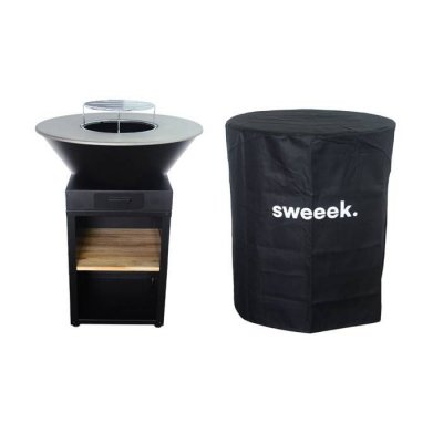 SWEEEK Brasero barbecue D81,5cm avec grille + housse