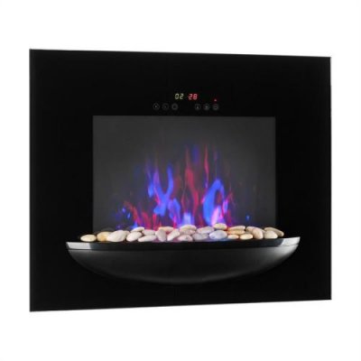 KLARSTEIN Brasero chemin&eacute;e murale &eacute;lectrique 1800 w simulation de flammes - noir