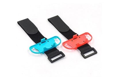  Brassard Poignee X2 Pour Joy-Con Manette Nintendo Switch Just Dance (Bleu/Rouge)
