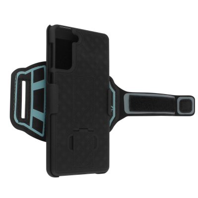 AVIZAR Brassard Sport et Coque pour Samsung S21 Multifonction Fixation Avant-bras Noir 