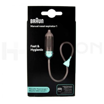 BRAUN  Mouche B&eacute;b&eacute; Manuel Bna050 - Bo&icirc;te 1 aspirateur nasal + 2 embouts nasaux