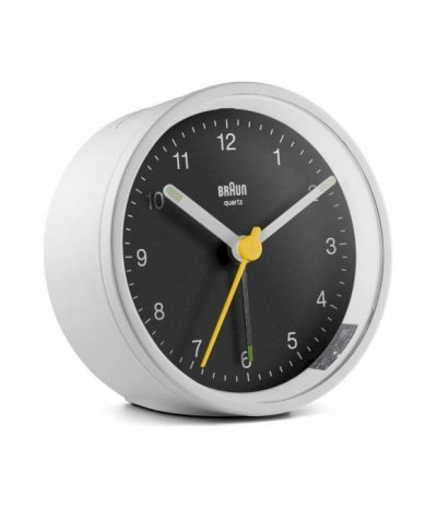 BRAUN  R&eacute;veil &agrave; Quartz Plastique Blanc Noir Normal