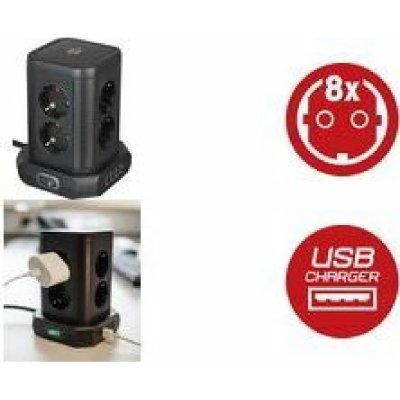 Brennenstuhl 4 Usb-a Power Strip 8 Outlets With Switch Argent&eacute;