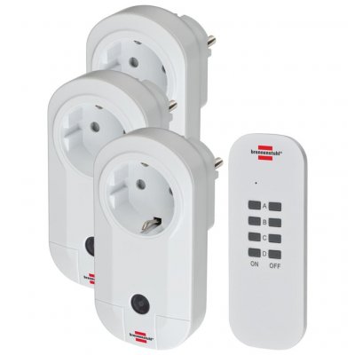 BRENNENSTUHL  Prises de courant 3 pcs avec t&eacute;l&eacute;commande Comfort-Line