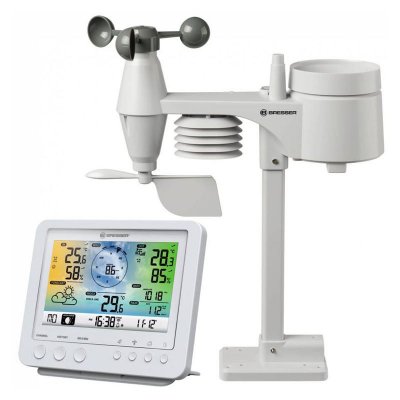 BRESSER  centrale m&eacute;t&eacute;o wifi 5 en 1 couleur avec capteur pro - 7002581