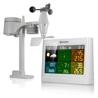 BRESSER  Comfort Station M&eacute;t&eacute;o 5 En 1 Avec &Eacute;cran Couleur Blanc