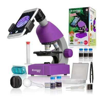 BRESSER  Junior Microscope Optique zoom 40-640x Pourpre