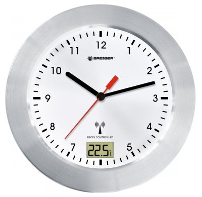 Bresser Mytime Bath Bathroom Radio Controlled Clock Argent&eacute;