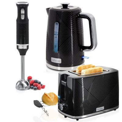 BRIEBE  Set petit d&eacute;jeuner grille-pain, bouilloire et mixeur - Noir
