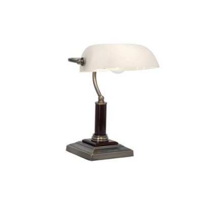 BRILLIANT  Bankir 92679/31 Lampe de table Ampoule halog&egrave;ne E27 60 W laiton antique