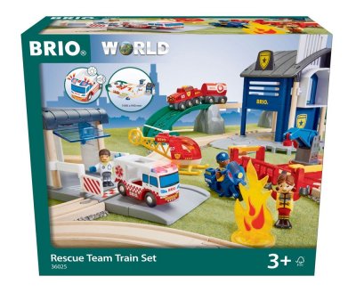 BRIO&reg; Circuit de train police et pompiers Deluxe bois 36025