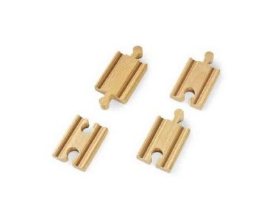 BRIO&reg; WORLD Rails mini droits pour circuit train A2, B2, C2 bois 33333
