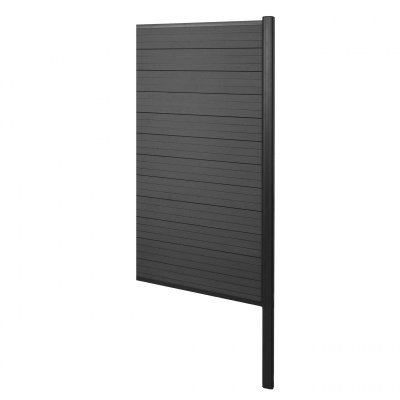  Brise-vue en WPC Sarthe, cl&ocirc;ture brise-vent, poteaux aluminium 95cm anthracite