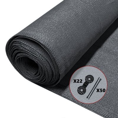 VOUNOT Brise vue occultant en hdpe 150g/m&sup2; 1.5x10m avec attaches de fixation anthracite