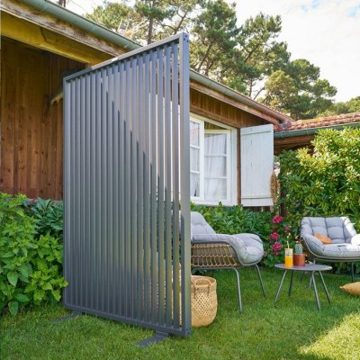 HESPERIDE Brise-vue zupta graphite en aluminium 