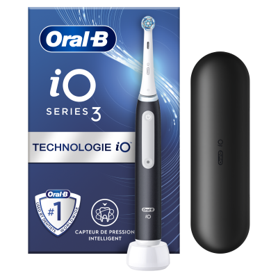Brosse &agrave; dents &eacute;lectrique ORAL-B iO 3 Noire + Etui de voyage